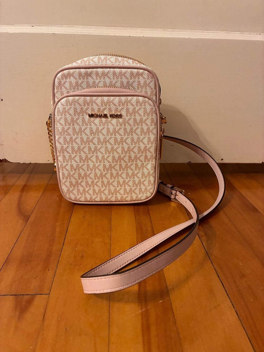Michael Kors Jet Set Travel Pink Leather Crossbody | 35H3GTVC2LPOW